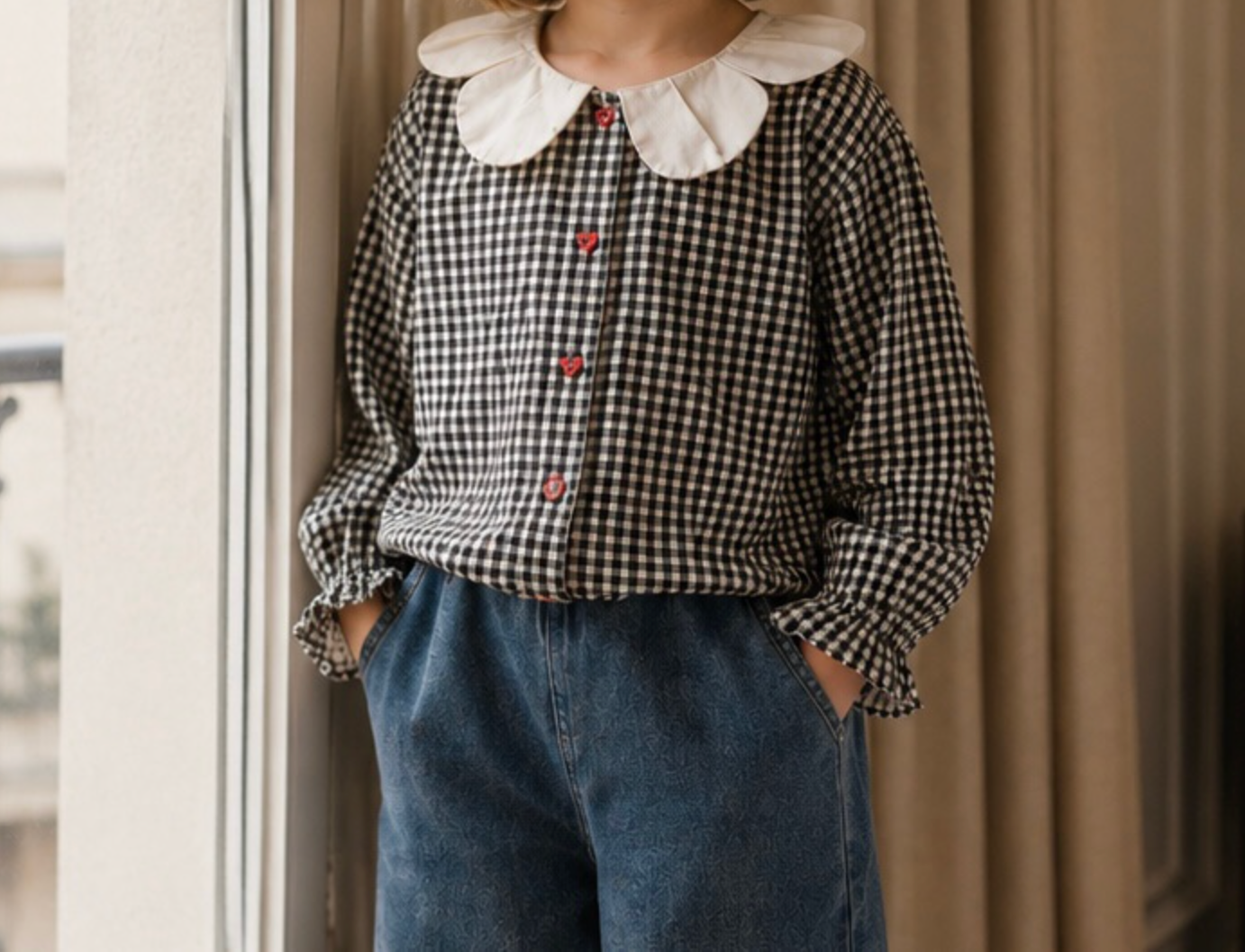 Midnight Gingham Blouse